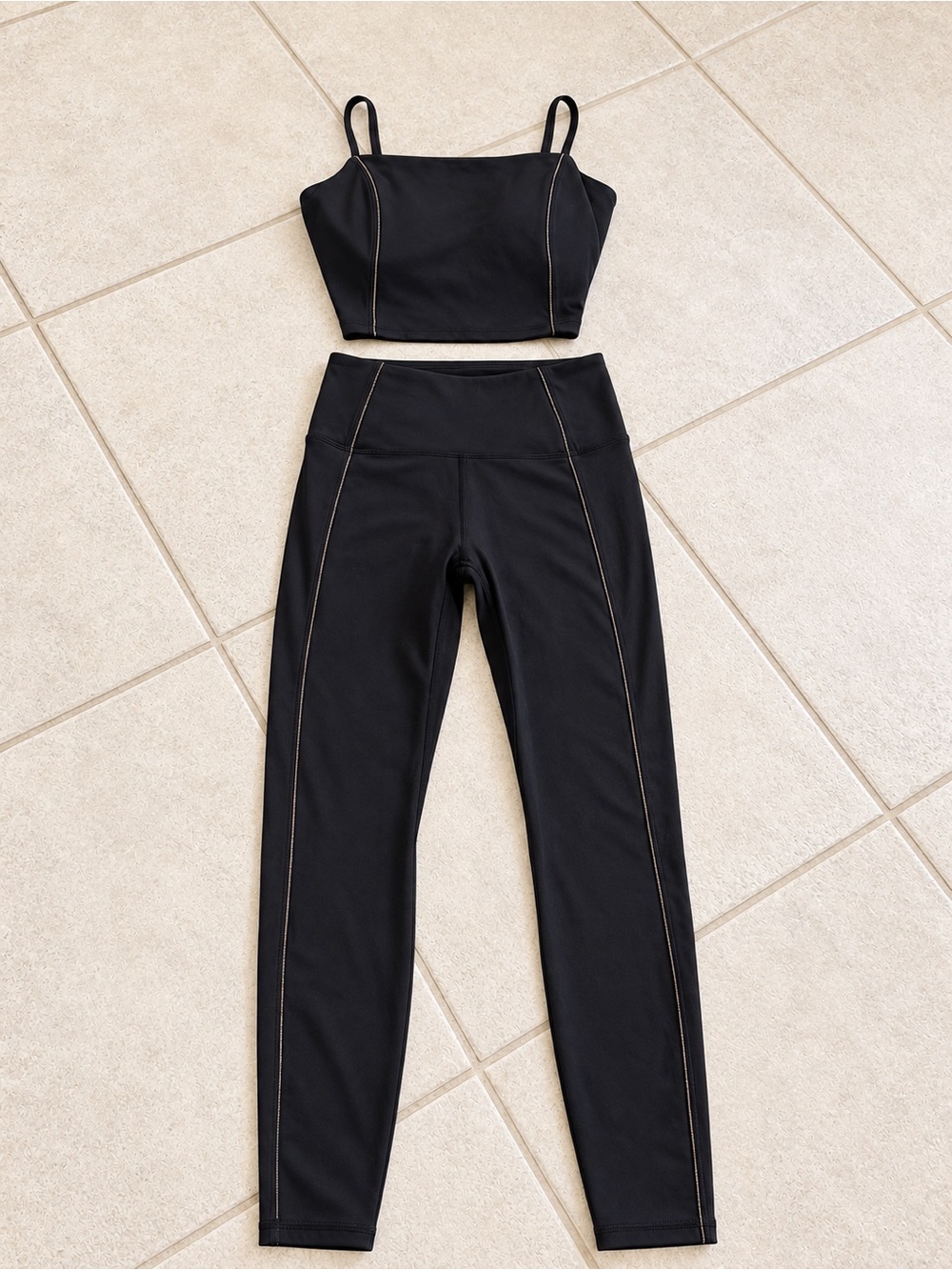 JoyLab Black High-Rise Leggings with Crop Tank Set. Bottoms Small. Top is Large
